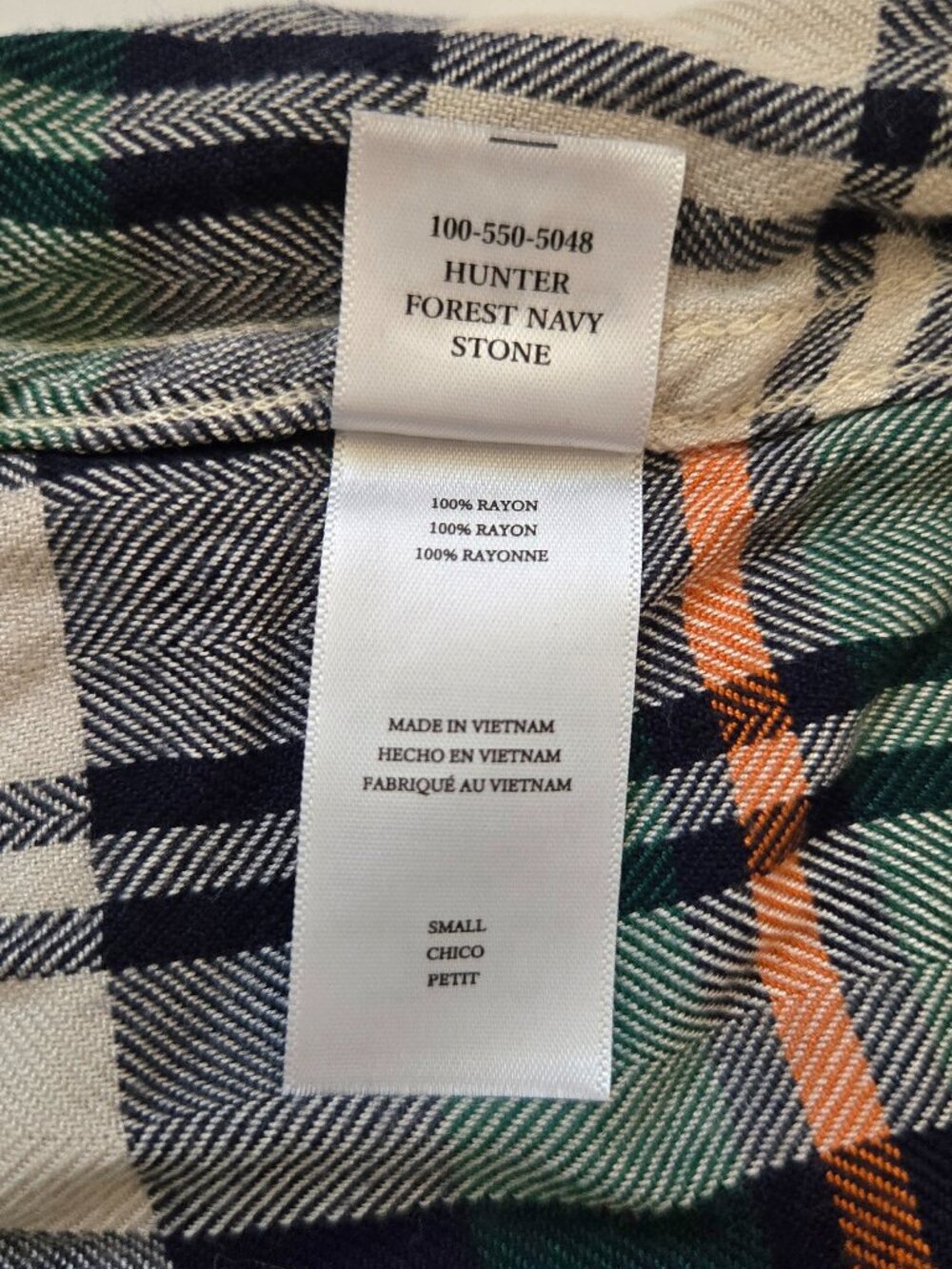 NWOT Rails Hunter Forest Navy Stone GREEN Plaid Flannel NAVY BLUE - Picture 8 of 8